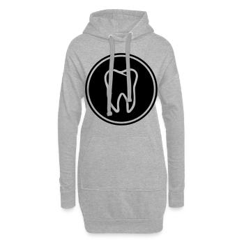 icône de la dent - Sweat-shirt à capuche long Femme - gris chiné - Devant