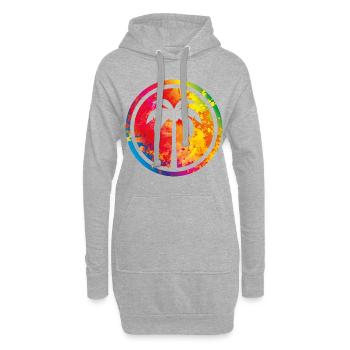 Palm symbole île colorée - Sweat-shirt à capuche long Femme - gris chiné - Devant