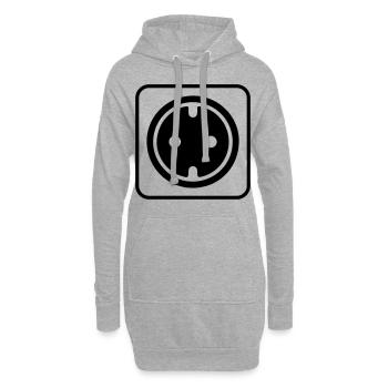 Prise icon - Sweat-shirt à capuche long Femme - gris chiné - Devant