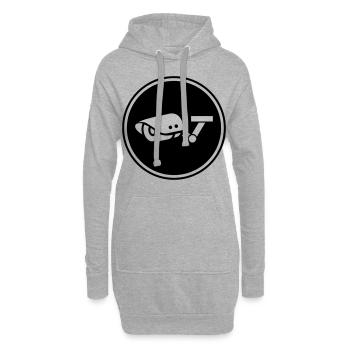 icône de symbole de caméra - Sweat-shirt à capuche long Femme - gris chiné - Devant