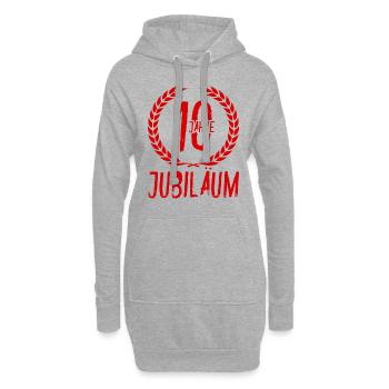 10 Jahre Jubiläum - Hoodie-Kleid - Grau meliert - Vorne
