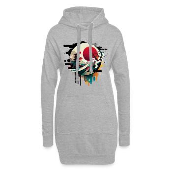Japanische Street Art als Graffiti Artwork - Hoodie-Kleid - Grau meliert - Vorne