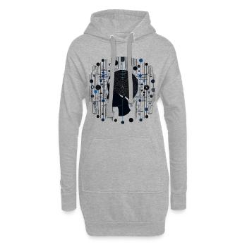 Gehirn Strukturen - Surreale Kunst - Hoodie-Kleid - Grau meliert - Vorne