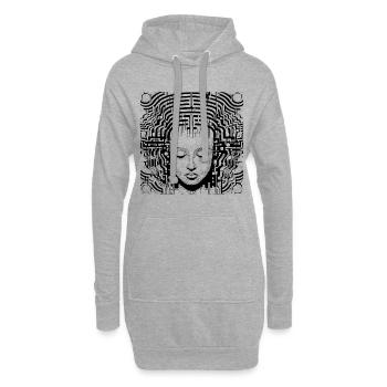 Gehirn Strukturen - Surreale Kunst - Hoodie-Kleid - Grau meliert - Vorne