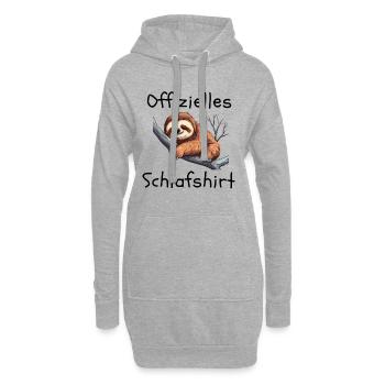 Offizielles Schlafshirt mit süßem Faultier - Hoodie-Kleid - Grau meliert - Vorne