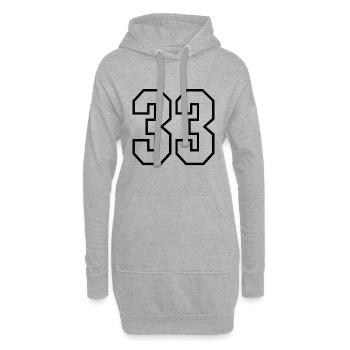 33 Jahre trikot nummer 33 t-shirt sporttrikot 33 - Hoodie-Kleid - Grau meliert - Vorne