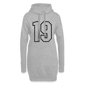 19 ans maillot numéro 19 t-shirt maillot de sport 19 - Sweat-shirt à capuche long Femme - gris chiné - Devant