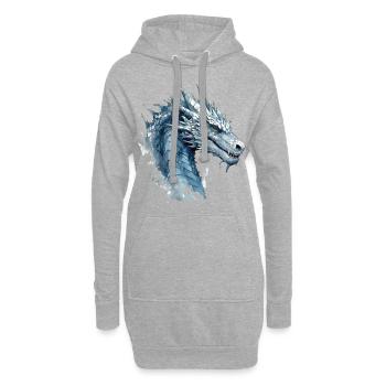 Drache Drachenkopf Fantasie Magie Mystik Kreatur - Hoodie-Kleid - Grau meliert - Vorne