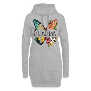 Maman papillon fleurs Meilleure maman Fête des mères - Sweat-shirt à capuche long Femme - gris chiné - Devant