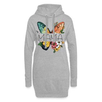 Maman papillon fleurs Meilleure maman Fête des mères - Sweat-shirt à capuche long Femme - gris chiné - Devant