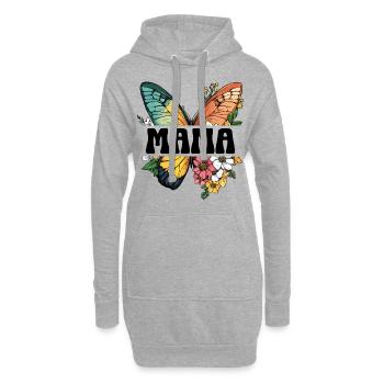 Maman papillon fleurs Meilleure maman Fête des mères - Sweat-shirt à capuche long Femme - gris chiné - Devant
