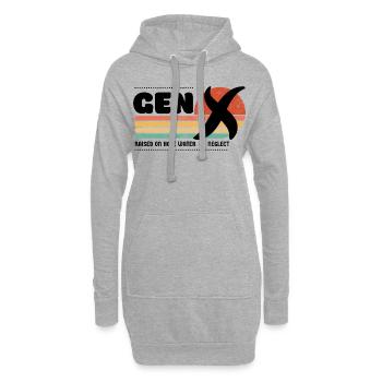 Gen X Sunset - Schwarz - Hoodie-Kleid - Grau meliert - Vorne