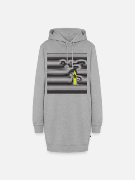Kajak mit Wellen - Hoodie-Kleid - Grau meliert