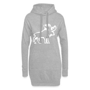 Elch - Hoodie-Kleid - Grau meliert - Vorne