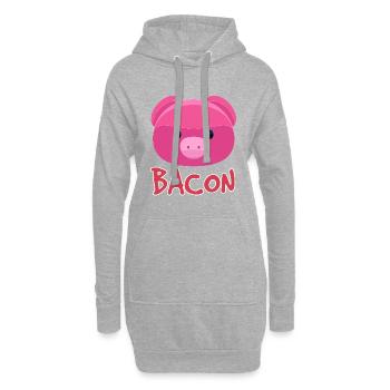 Bacon Schwein - Hoodie-Kleid - Grau meliert - Vorne
