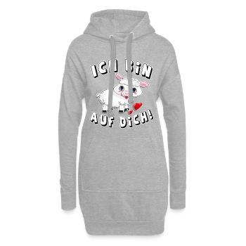 Ich bin scharf steh schaf auf dich liebeserklärung - Hoodie-Kleid - Grau meliert - Vorne