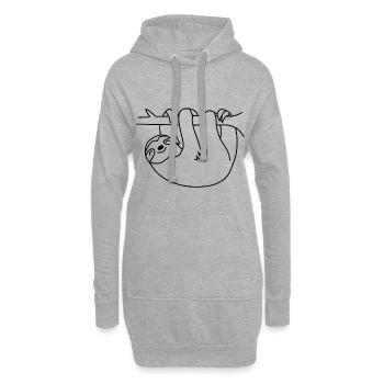indolence - Sweat-shirt à capuche long Femme - gris chiné - Devant