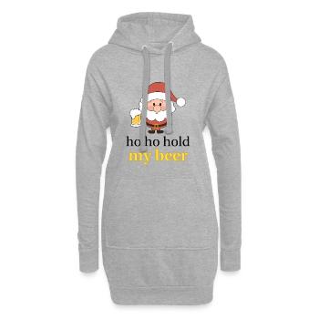 Santa - Hoodie-Kleid - Grau meliert - Vorne