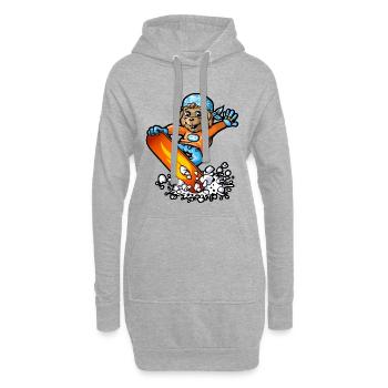 Murmeltier Schnee 02 - Hoodie-Kleid - Grau meliert - Vorne