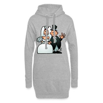 Hochzeit - Hoodie-Kleid - Grau meliert - Vorne