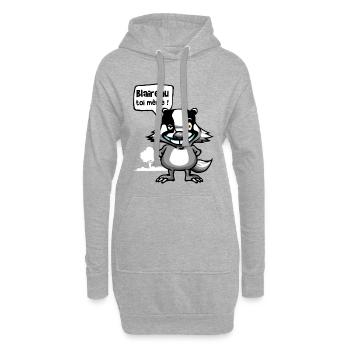 le blaireau - Sweat-shirt à capuche long Femme - gris chiné - Devant