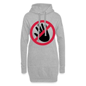 Nicht berühren Hand - Hoodie-Kleid - Grau meliert - Vorne