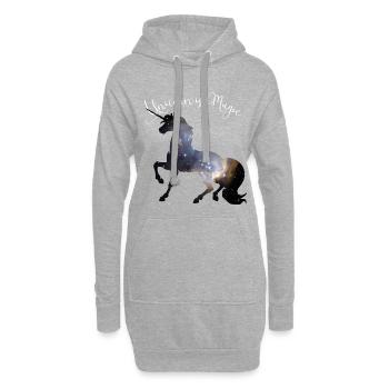 unicorn universum einhorn sterne magie unsterblich - Hoodie-Kleid - Grau meliert - Vorne