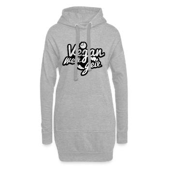 Vegan weil geil Veganer - Hoodie-Kleid - Grau meliert - Vorne