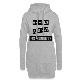 animals are not ingredients - Sweat-shirt à capuche long Femme - gris chiné - Devant