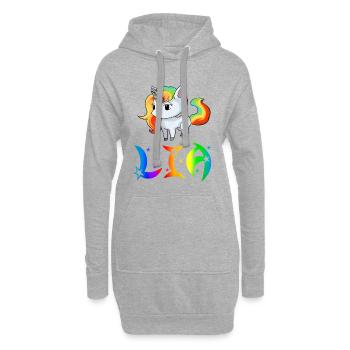 Lia Unicorn - Hoodie Dress - heather grey - Front