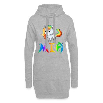 Licorne Mia - Sweat-shirt à capuche long Femme - gris chiné - Devant
