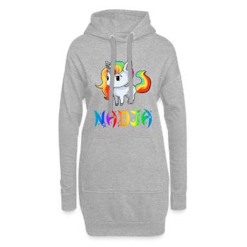 Nadja Einhorn - Sweat-shirt à capuche long Femme - gris chiné - Devant