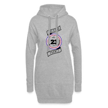 Fier D'être Du 23 Creuse France - Sweat-shirt à capuche long Femme - gris chiné - Devant
