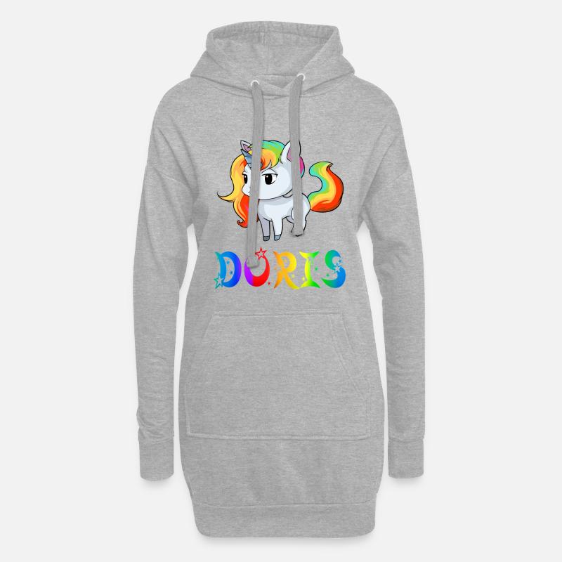 Einhorn Doris - Hoodie-Kleid - Grau meliert