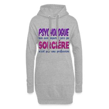 Psychologue Sorcière - Sweat-shirt à capuche long Femme - gris chiné - Devant