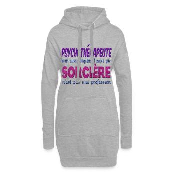 Psychothérapeute Sorcière - Sweat-shirt à capuche long Femme - gris chiné - Devant