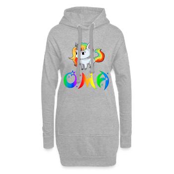 Einhorn Oma - Hoodie-Kleid - Grau meliert - Vorne