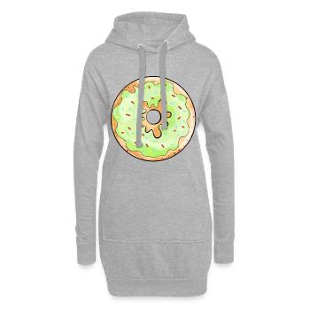 Leckerer Donut mit grünem Zuckerguß Comic Geschenk - Hoodie-Kleid - Grau meliert - Vorne