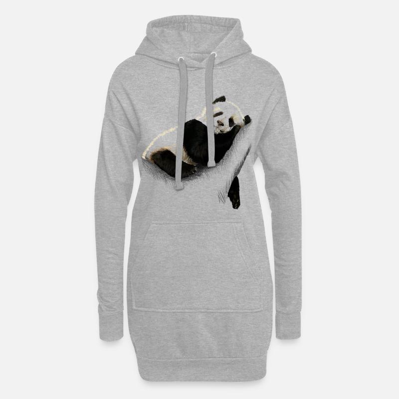 Panda - Hoodie-Kleid - Grau meliert