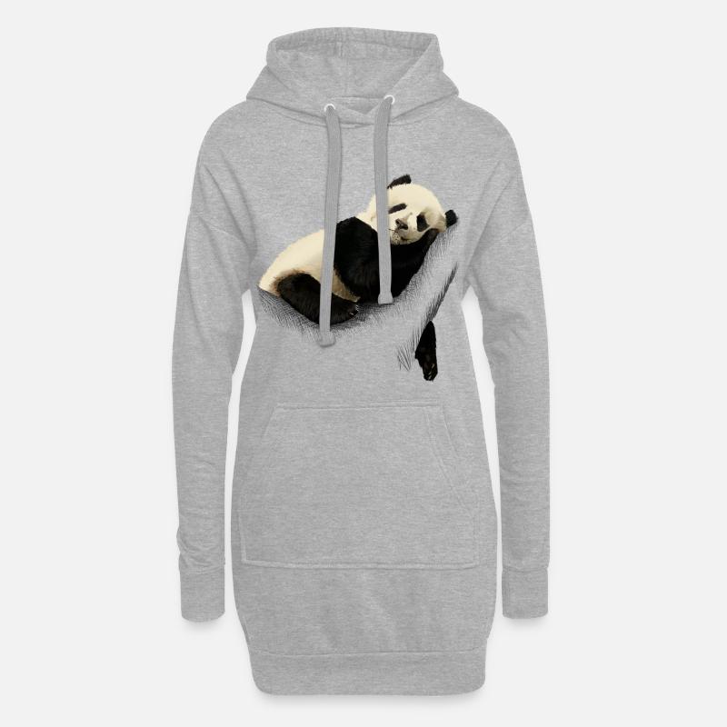 Panda - Hoodie-Kleid - Grau meliert