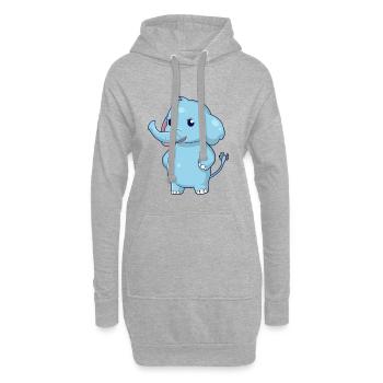 debout Elephant - Sweat-shirt à capuche long Femme - gris chiné - Devant