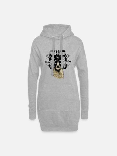 Alpaka & Phoropter - Hoodie-Kleid - Grau meliert