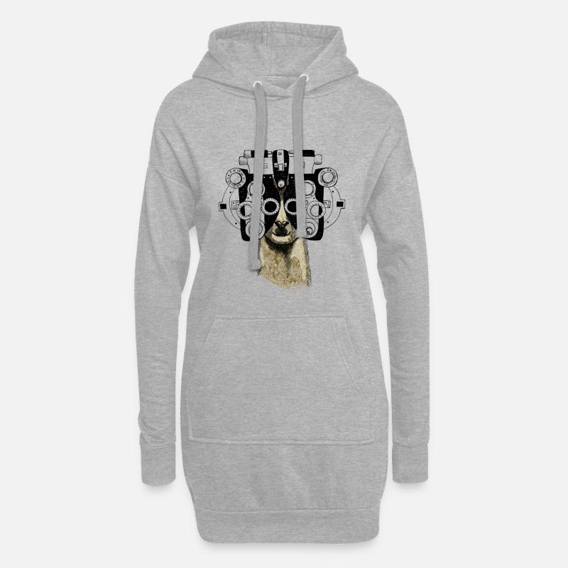 Alpaka & Phoropter - Hoodie-Kleid - Grau meliert