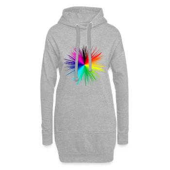 Farbexplosion Radialburst - Hoodie-Kleid - Grau meliert - Vorne