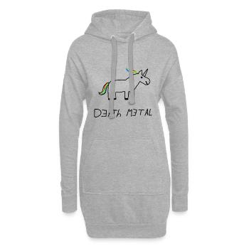 Death Metal Einhorn - Hoodie-Kleid - Grau meliert - Vorne