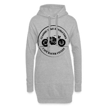 Motif de timbres Cafe Racer Revolution - Sweat-shirt à capuche long Femme - gris chiné - Devant