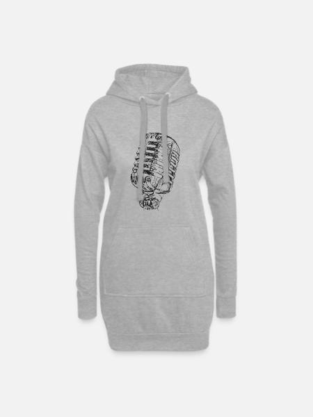 Music 60s - Hoodie Dress - heather grey