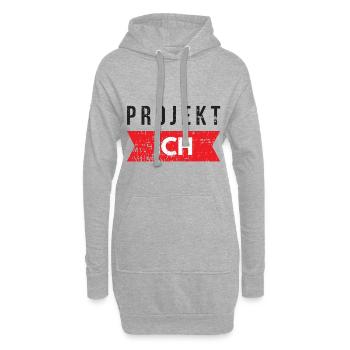 auto-motivation - Sweat-shirt à capuche long Femme - gris chiné - Devant