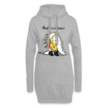 Haferschlinger - Haflinger - Hafi - Pferd - Hoodie-Kleid - Grau meliert - Vorne