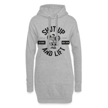 Shut Up And Lift - Hoodie-Kleid - Grau meliert - Vorne